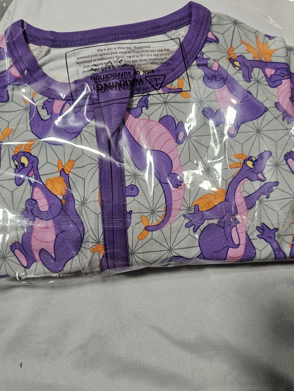 Bamboo Purple & Pink Dragon Print Zippie